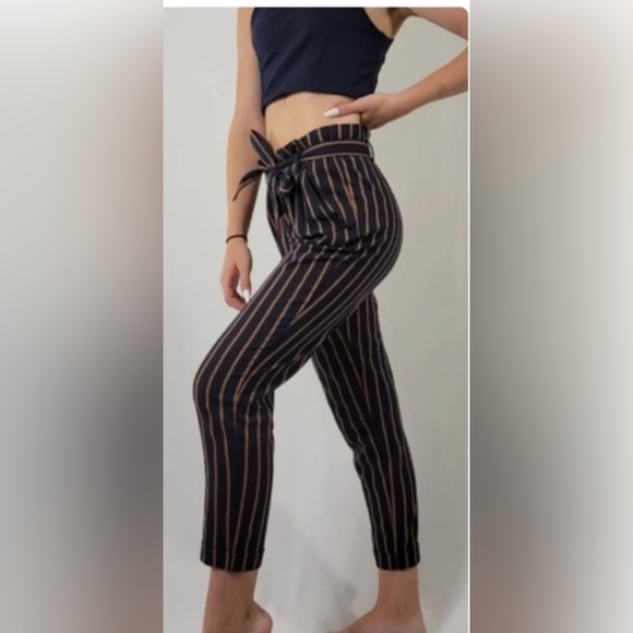 Zara TRF Striped Trousers - Picture 1 of 4